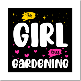This Girl Loves Gardening - Blooming Enthusiast Graphic Posters and Art